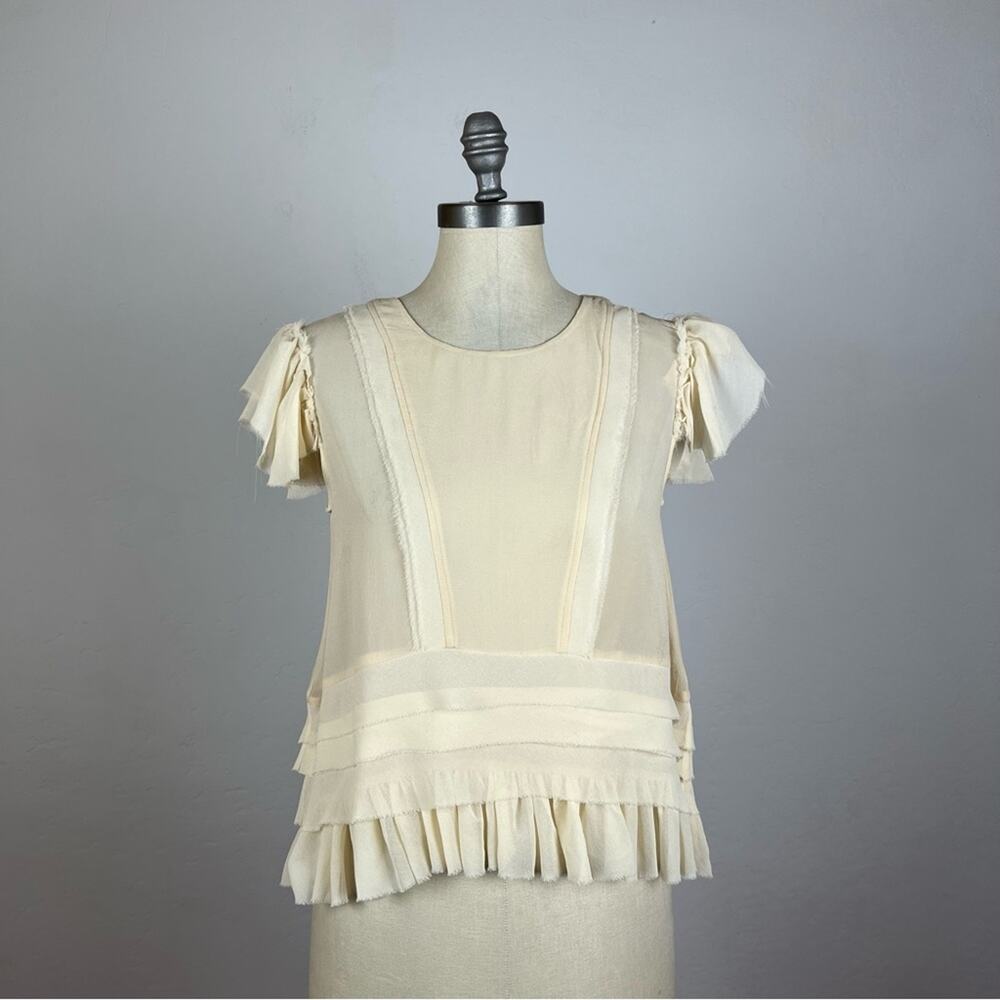 Love Shack Fancy Camille Top in Almond